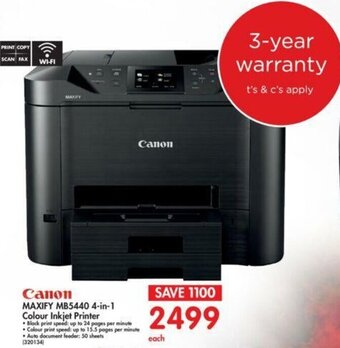 Makro Canon Maxify MB5440 4-in-1 Colour Inkjet Printer offer