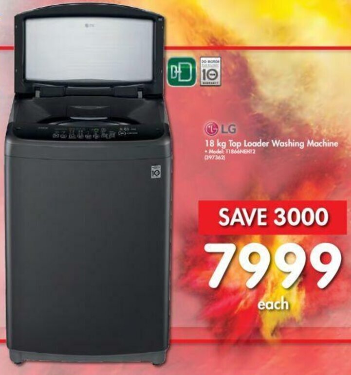 LG Top Loader Washing Machine 18kg offer at Makro