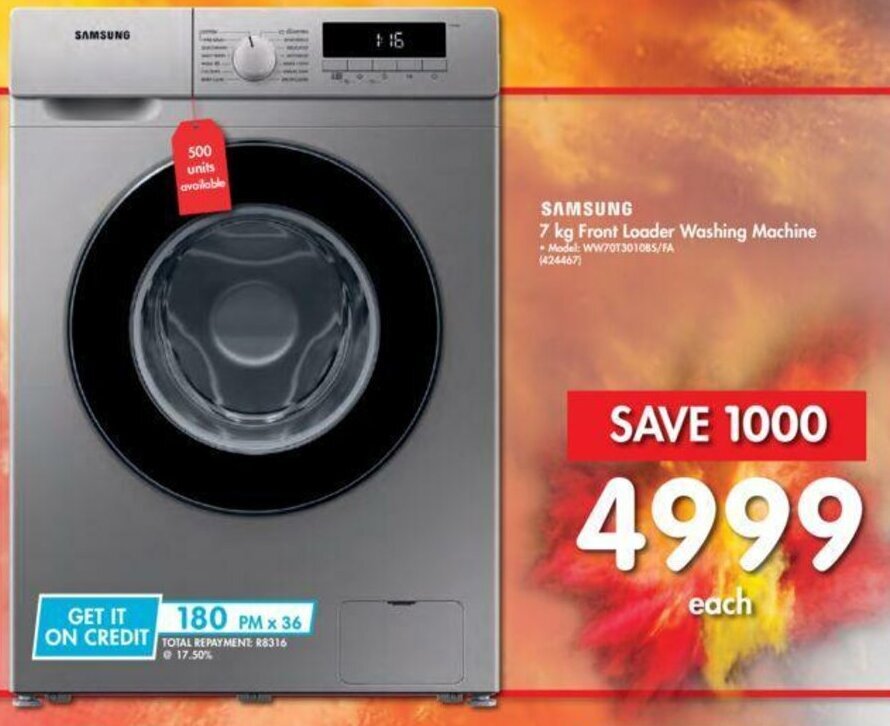 Samsung Front Loader Washing Machine 7kg offer at Makro