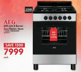 Makro AEG 600mm 4-Burner Gas/Electric Stove offer