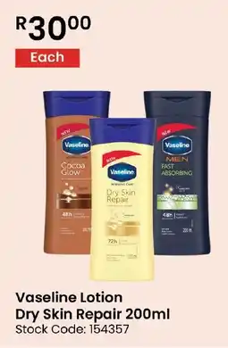 Africa Cash and Carry Vaseline Lotion Dry Skin Repair 200ml offer