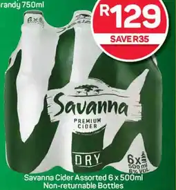 Pick n Pay Hypermarket Savanna Cider Assorted 6 x 500ml Non-returnable Bottles offer
