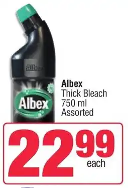 Spar Albex Thick Bleach 750 ml Assorted offer