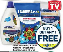 Pick n Pay Hypermarket Laundramax Hand or Auto Washing Powder 2kg or Laundry Liquid 1.5 Litre offer