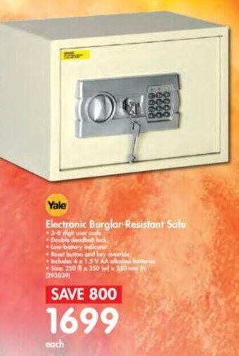 Makro Yale Electronic Burglar-Resistant Safe offer