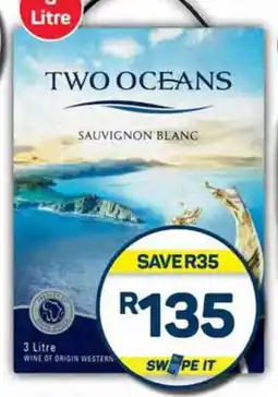 Pick n Pay Hypermarket Two Oceans Sauvignon Blanc or Cabernet Merlot 3 Litre Each offer