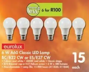 Makro Eurolux Classic LED Lamp A60 6W offer