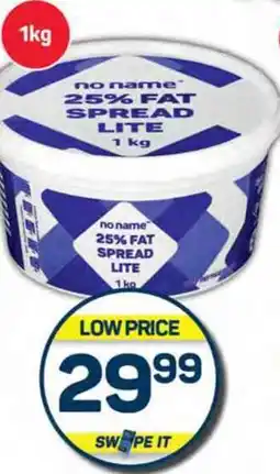 Pick n Pay Hypermarket no name 25% Fat Spread Lite 1kg Tub offer