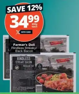Checkers Hyper Farmer's Deli Rindless Streaky/ Back Bacon offer