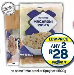 Pick n Pay no name Macaroni or Spaghetti 500g offer