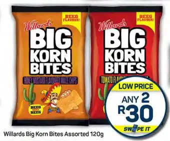 Pick n Pay Willards Big Korn Bites Assorted 120g offer