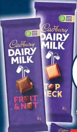 Pick n Pay Cadbury Chocolate Slab Assorted 80/88g (Exclude Bubbly) offer
