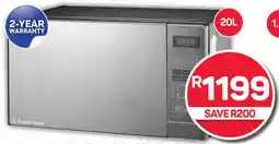 Pick n Pay Russell Hobbs 20 Litre Silver Mirror Finish Electronic Microwave Oven offer
