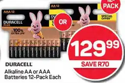 DURACELL Alkaline AA or AAA Batteries 12-Pack Each