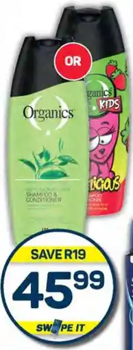 Pick n Pay Organics Shampoo or Conditioner Assorted 400ml Each (Includes Kids' Variants) offer