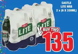 Boxer Liquors CASTLE LITE NRB 2 X (6 X 440ML) offer