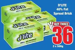 Boxer Superstores D'LITE 40% Fat Spread Brick offer