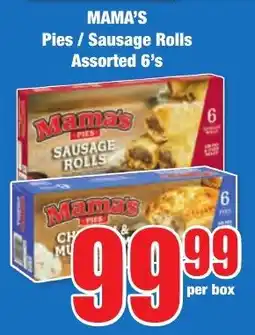 Boxer Superstores MAMA'S Pies/ Sausage Rolls Assorted 6's offer