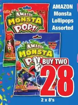 AMAZON Monsta Lollipops Assorted