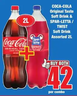Boxer Superstores COCA-COLA Original Taste Soft Drink & SPAR-LETTA / TWIST Soft Drink Assorted 2L offer
