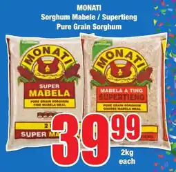 MONATI Sorghum Mabele/ Supertieng Pure Grain Sorghum