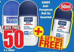 SANEX Anti- Perspirant Roll On Assorted