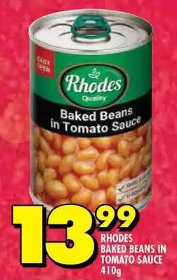 RHODES BAKED BEANS IN TOMATO SAUCE 410g