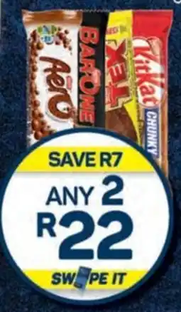 Pick n Pay Nestlé Smarties, Tex, Kit Kat 4-Finger, Milkybar, Bar One or Aero Chocolate Assorted 40-52g offer