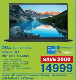 Incredible Connection DELL Inspiron 3520 Intel Core i7 Laptop offer