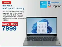Incredible Connection Lenovo IdeaPad 1 Intel Core i3 Laptop offer