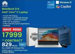 Incredible Connection HUAWEI MateBook D14 Intel Core i7 Laptop offer