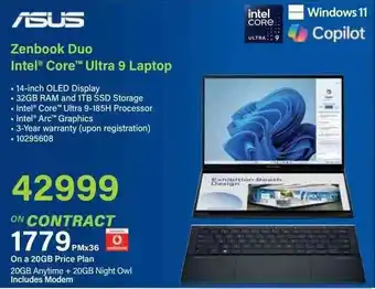 Incredible Connection ASUS Zenbook Duo Intel Core Ultra 9 Laptop offer