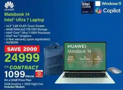 Incredible Connection HUAWEI Matebook 14 Intel Ultra 7 Laptop offer