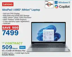 Incredible Connection Lenovo IdeaPad 1 AMD Athlon Laptop offer
