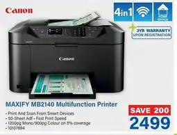 Incredible Connection Canon MAXIFY MB2140 Multifunction Printer offer