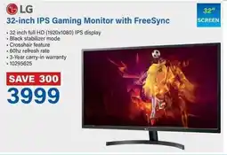 Incredible Connection LG 32-inch IPS Gaming Monitor with FreeSync offer