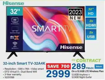 Incredible Connection Hisense 32-inch Smart TV-32A4K offer