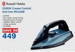 Incredible Connection Russell Hobbs 2200W Crease Control And Iron Rhi226B offer