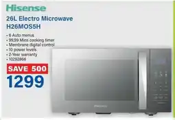 Incredible Connection Hisense 26L Electro Microwave H26MOS5H offer