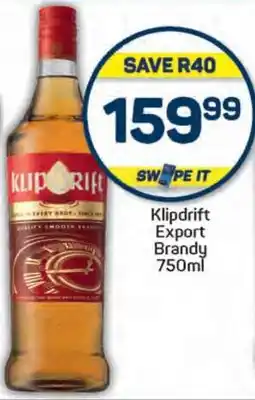 Pick n Pay Hypermarket Klipdrift Export Brandy 750ml offer