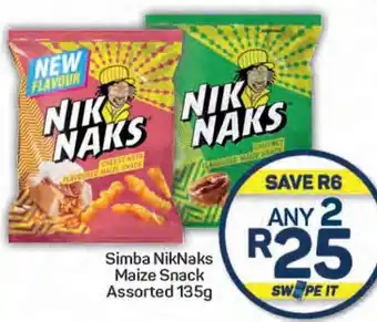 Pick n Pay Hypermarket Simba NikNaks Maize Snack Assorted 135g offer