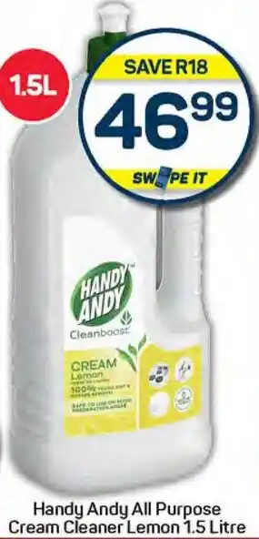 Pick n Pay Hypermarket Handy Andy All Purpose Cream Cleaner Lemon 1.5 Litre offer