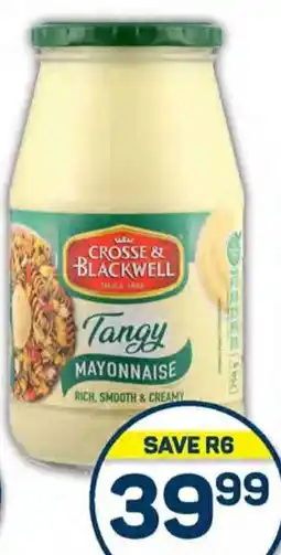 Pick n Pay Hypermarket Crosse & Blackwell Mayonnaise, Salad Cream or Trim Dressing Assorted 750/790g Each offer