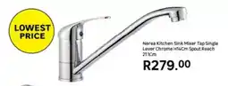 Leroy Merlin Nerea kitchen sink mixer tap single lever chrome h14cm spout reach 2116m offer