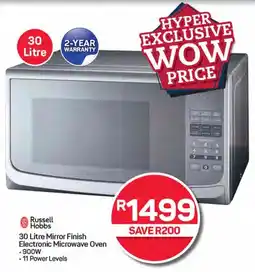 Pick n Pay Hypermarket Russell Hobbs 30 Litre Mirror Finish Electronic Microwave Oven offer