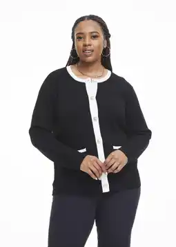 Colour Block Button Detail Cardigan