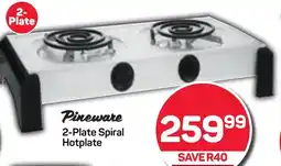 Pineware 2-Plate Spiral Hotplate