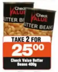 Check Star Check Value Butter Beans 400g offer