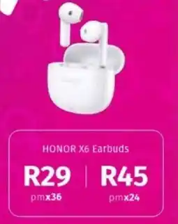 Vodacom HONOR X6 Earbuds pmx36 offer
