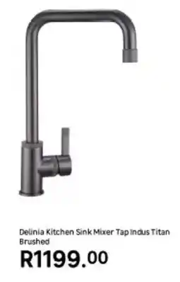 Leroy Merlin Delinia kitchen sink mixer tap indus titan brushed offer